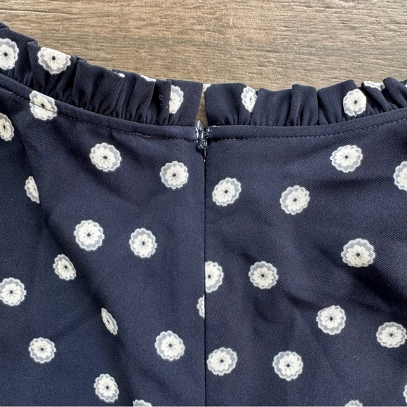 LOFT Blue Fit and Flare Dress with Mock Neck - Picture 5 of 5